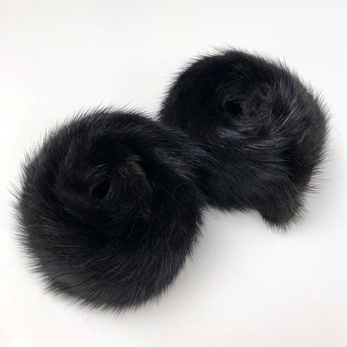 ファーカフス アームウォーマー ブラックミンク ナチュラル／西本毛皮商店 豪華 毛皮 リアルファー 綺麗目 上品 お洒落 ファッション