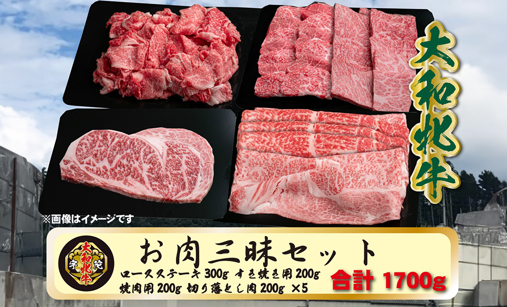 (冷凍) 大和牝牛 お肉 三昧 セット 1700g YMLS5 ／ 太田家 肉 ブランド牛 ふるさと納税 奈良県 宇陀市 内祝い 美味しい部位 送料無料 ふるさと納税