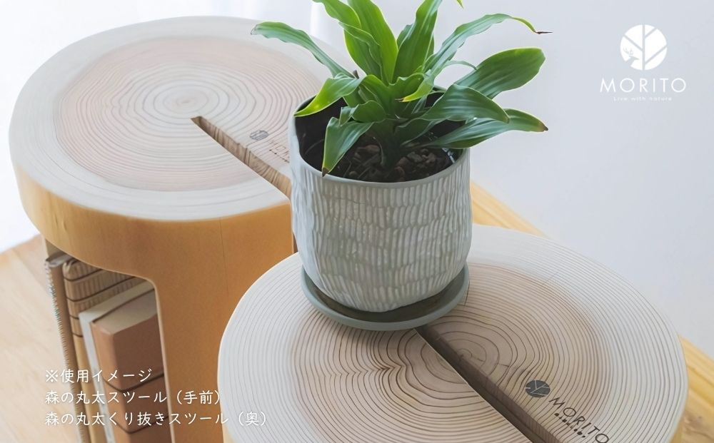 森の丸太スツール＜杉／磨き丸太仕上げ＞／ スツール オットマン おしゃれ 木製 椅子 サイドテーブル チェア 収納 玄関 天然木 北欧 丸太 インテリア MORITO 森庄銘木産業 奈良県 宇陀市