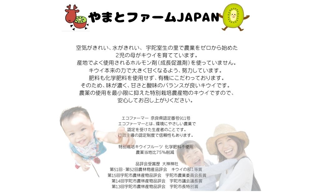 ＜12月頃発送＞奈良県 室生産 こだわり プレミアム キウイフルーツLサイズ14個入追熟処理済 ／ やまとファームJAPAN  果物 旬の食材 お取り寄せ お土産 贈答品 化学肥料不使用 特別栽培 ふるさと納税 宇陀市