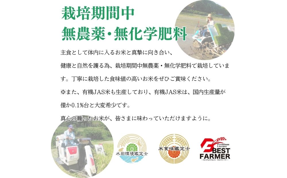 令和6年産 宇陀市産 栽培期間中無農薬・無化学肥料米 玄米3kg / ふるさと納税 米 こめ お米 お取り寄せ 美味しい ブランド オススメ 産地 大和高原 送料無料  奈良 宇陀 令和6年 新米 白米 コシヒカリ 米工房はやし