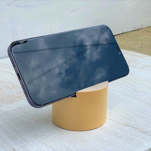 森の丸太スタンド 「MIGAKI」 スマホスタンドとエコバッグセット／ヒノキ 磨き丸太 ギフト テレワーク 低炭素 間伐材 丸太仕上げ 天然素材 カバー無し推奨 木製 おしゃれ かわいい MORITO 森庄銘木 奈良県 宇陀市 送料無料 ふるさと納税