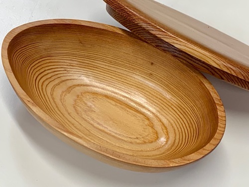 吉野杉 雫型 弁当箱／津田瑞苑 ボウル 木製 スギ ガラス ウッド コート コーティング 奈良県 宇陀市