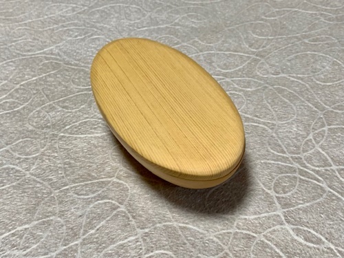 木曽檜 楕円型 ダイエット スリム 弁当箱／津田瑞苑 ボウル 木製 スギ ガラス ウッド コート コーティング 奈良県 宇陀市