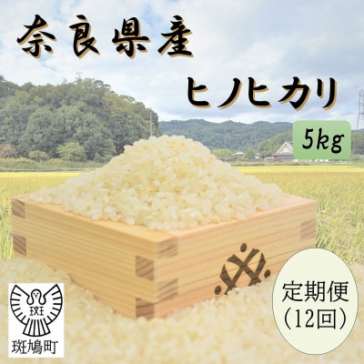 【毎月定期便】奈良県産ヒノヒカリ(白米)5kg全12回【4084809】