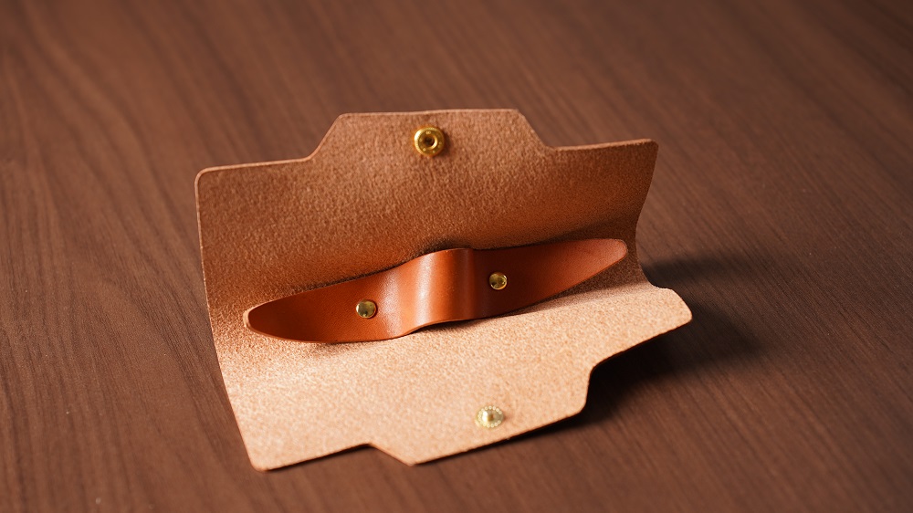 メガネケース（イタリアレザー　ネブラスカ）ASK：ネイビー