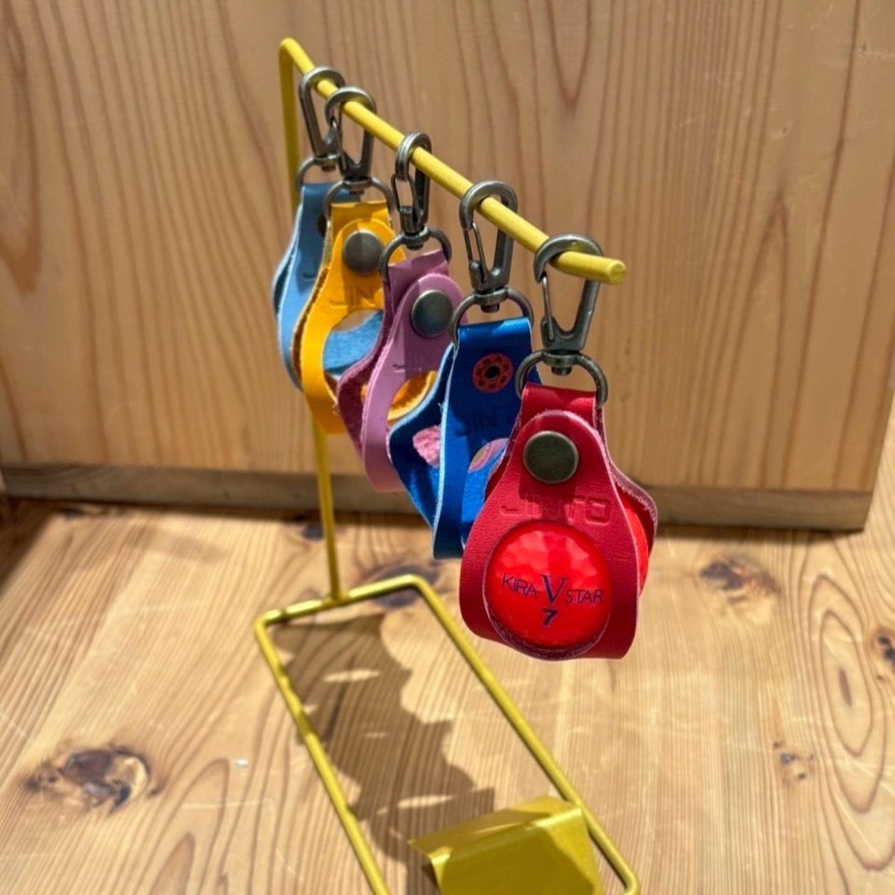 ゴルフボール 入れ JINTO 野球 グローブ 革 革小物 レザー ゴルフ：カーキ