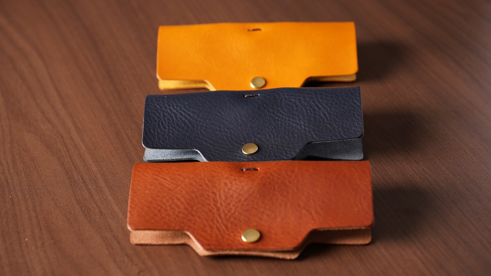 メガネケース（イタリアレザー　ネブラスカ）ASK：コニャック