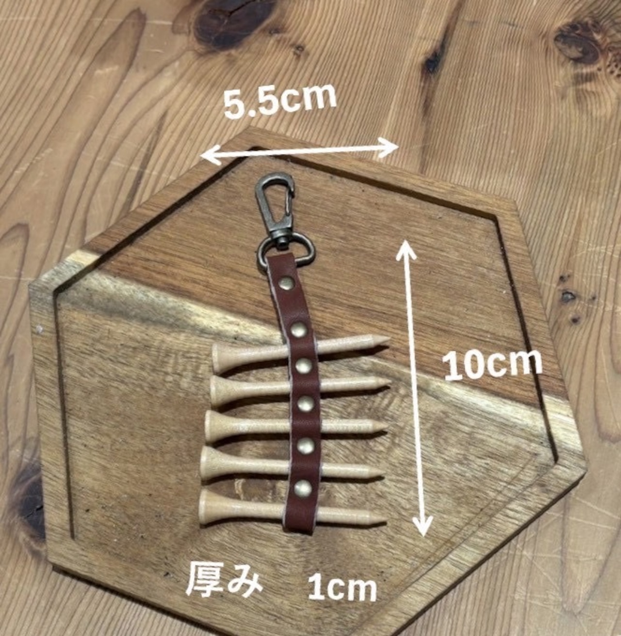 ゴルフティー フォルダー ティー付 JINTO 野球 グローブ 革 革小物 レザー ゴルフ：水色