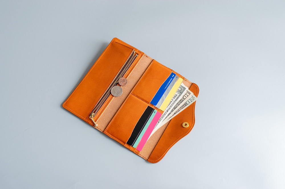 長財布（栃木レザー）ASK：グリーン