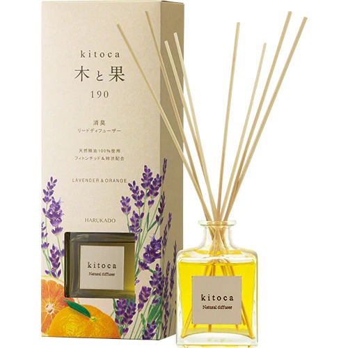 木と果 リードディフューザー 190 ( ラベンダー ＆ オレンジ )  晴香堂 HARUKADO 天然精油 100％ ルームフレグランス 芳香剤 インテリア アロマ 天然香料 香り プレゼント ギフト