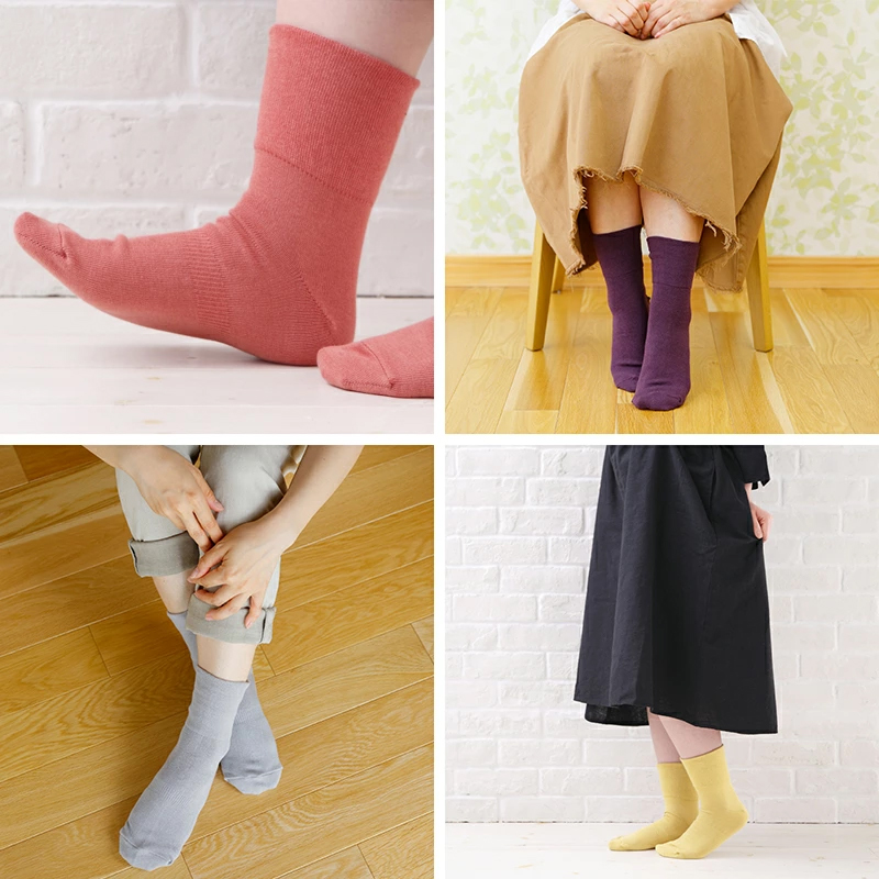 NUKATO 締め付けない 靴下 甲サポート有 レディース 日本製:21〜23cm サックス