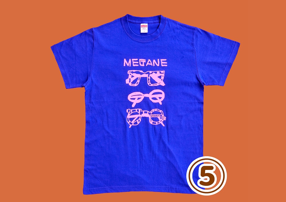 オリジナル 手刷り Tシャツ【めがね Mサイズ】メンズ レディース