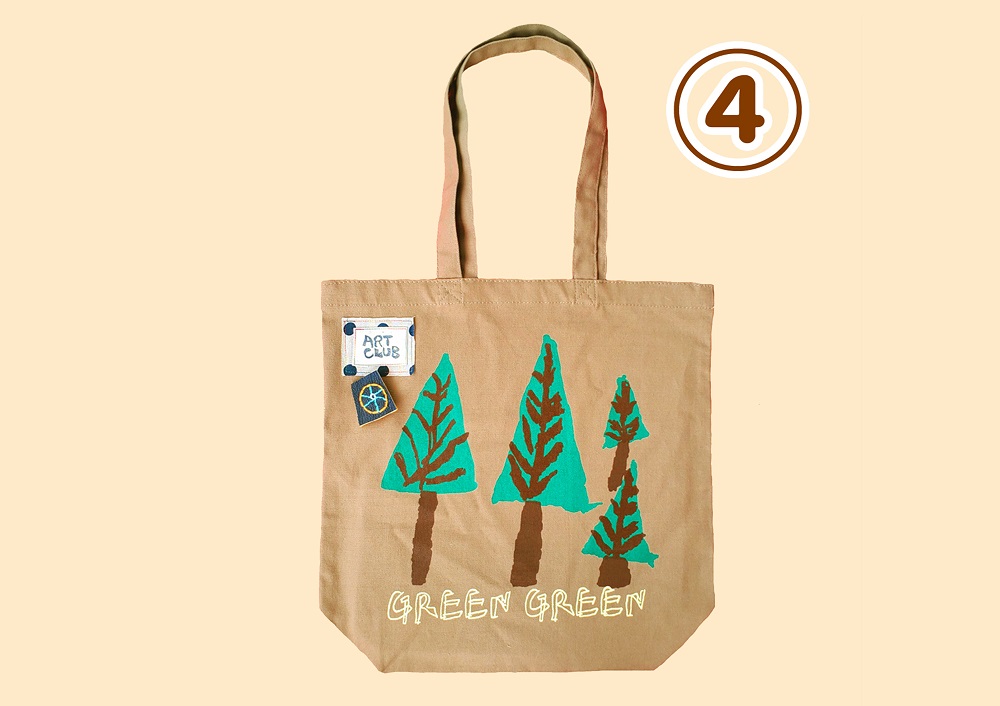 オリジナル　手刷りトートバッグ(木)エコバッグ 雑貨 大きめ A4 かわいい