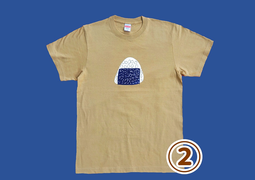 オリジナル 手刷り Tシャツ【おにぎり Sサイズ】メンズ レディース