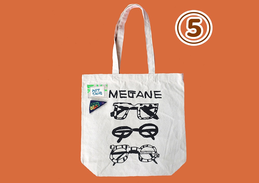 オリジナル 手刷り トートバッグ(めがね)エコバッグ 雑貨 大きめ A4 かわいい