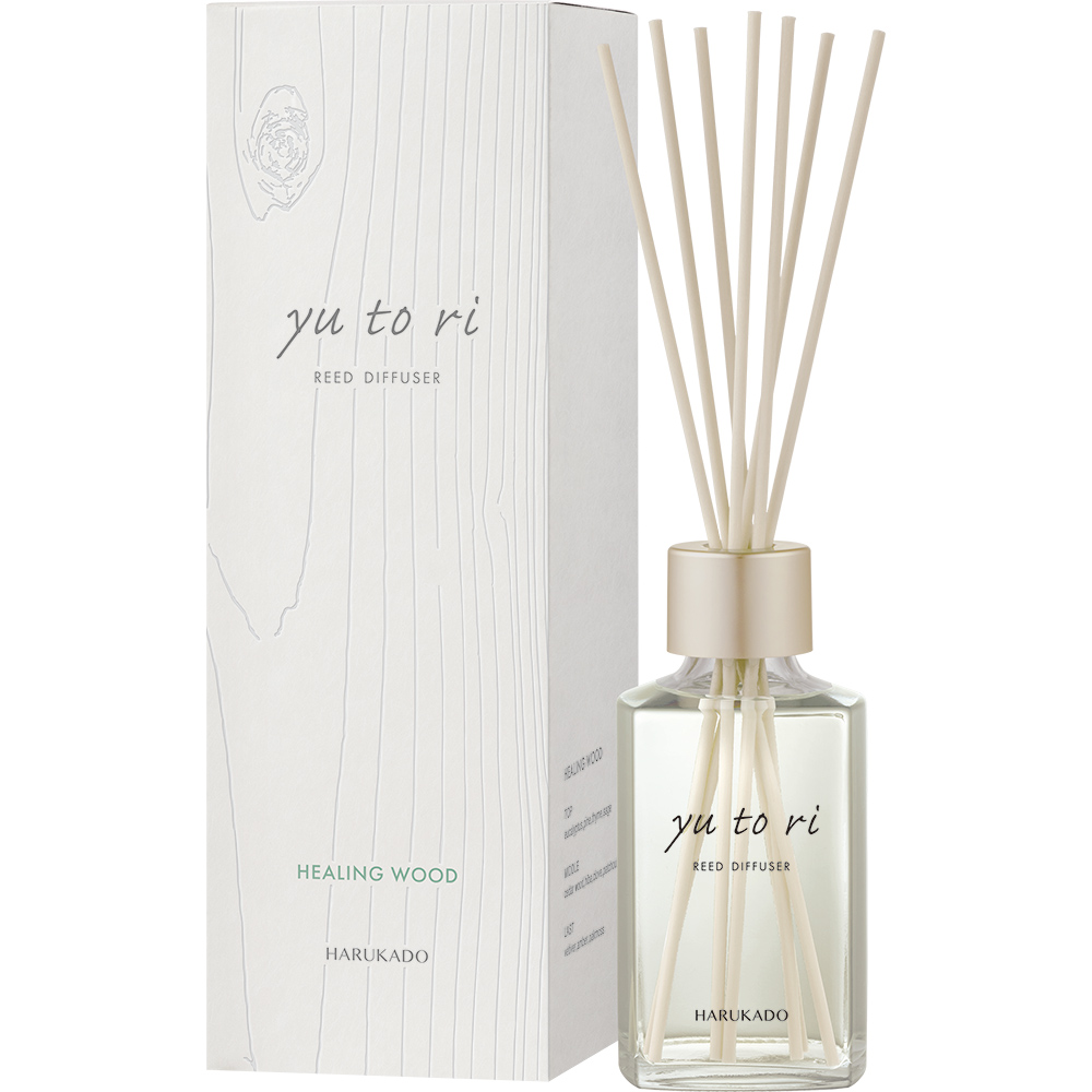 ユトリ リード ディフューザー ヒーリングウッド ルーム フレグランス 晴香堂 HARUKADO 芳香剤 インテリア アロマ 香り リビング 玄関 ベッドルーム 車 プレゼント ギフト