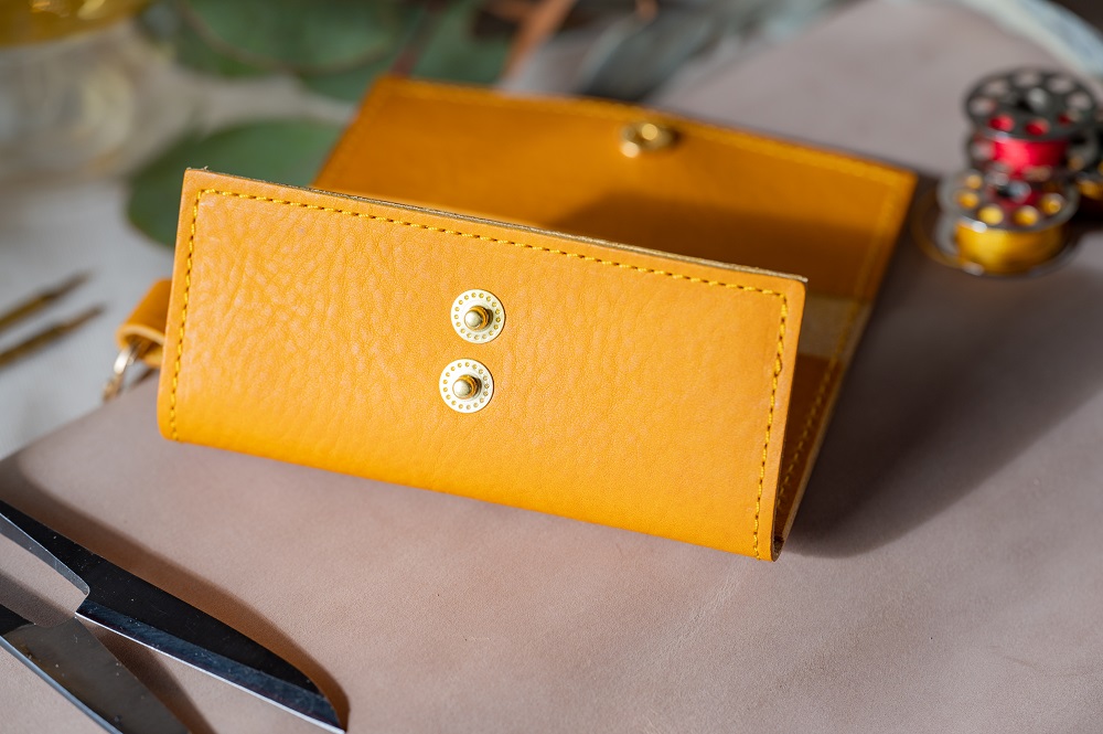 ５連キーケース【キーリング付き】（イタリアレザー　ネブラスカ） ASK：イエロー