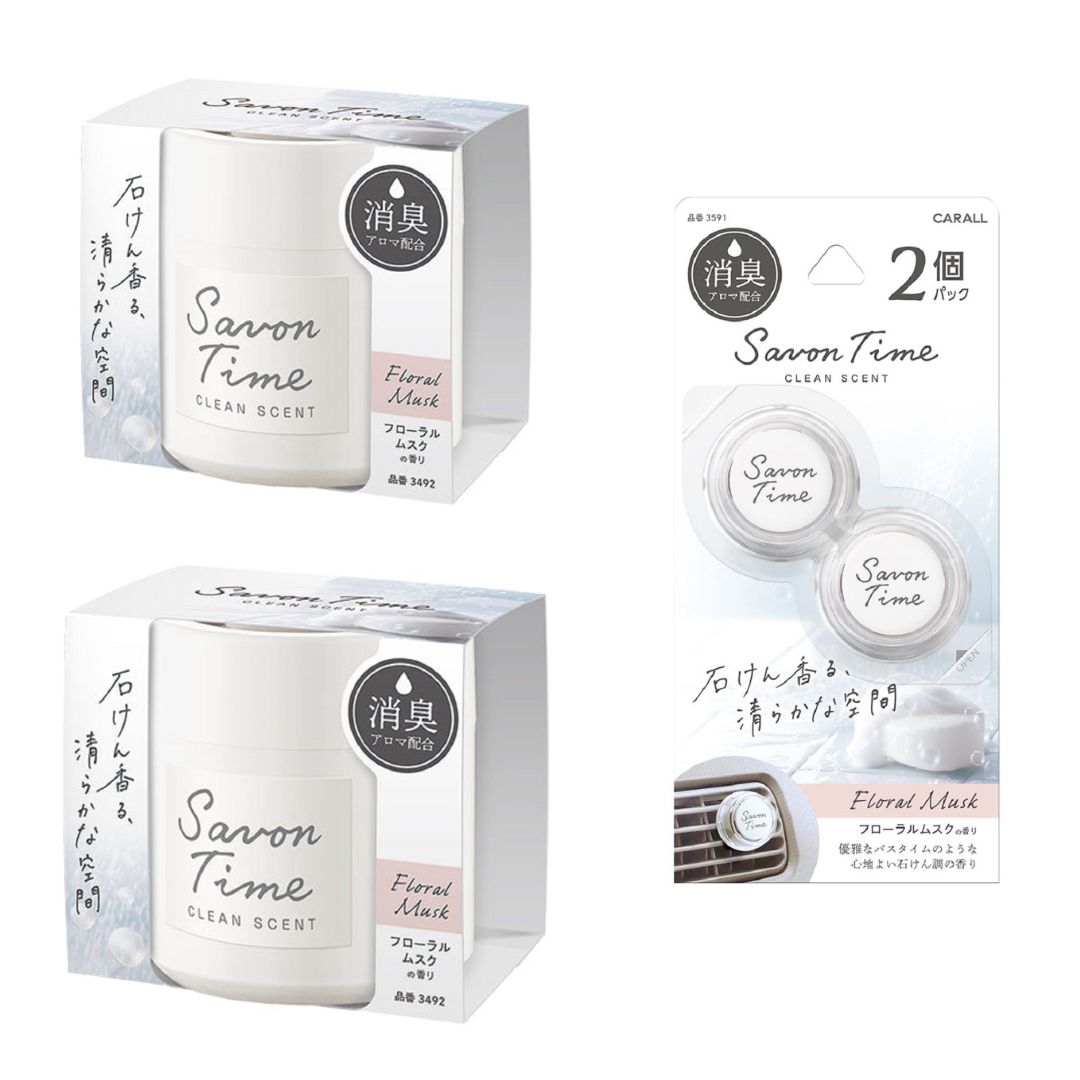 サボンタイム ゲル＆クリップセット フローラルムスク 晴香堂 HARUKADO