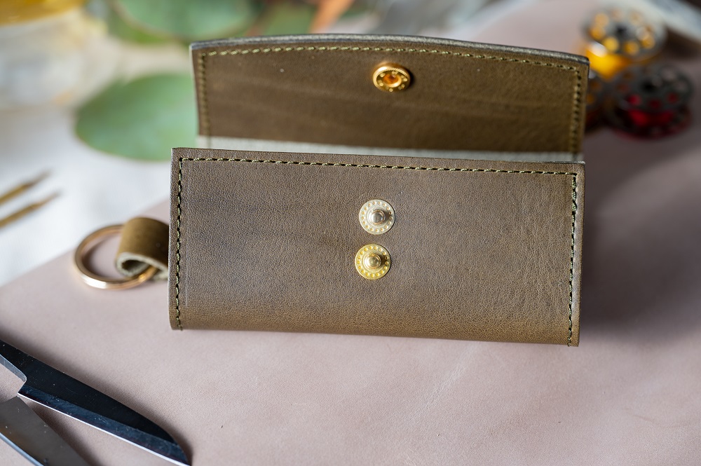 ５連キーケース【キーリング付き】（イタリアレザー　ネブラスカ） ASK：オリーブ