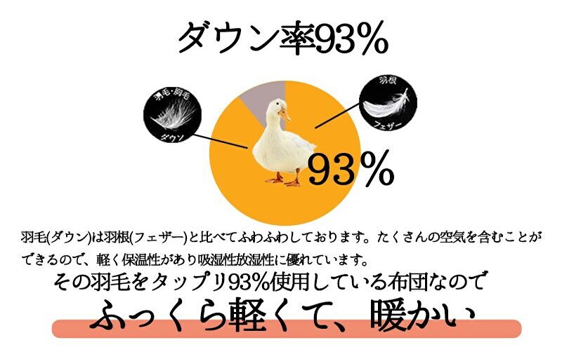 羽毛布団エクセルクイーン超長綿60番手生地