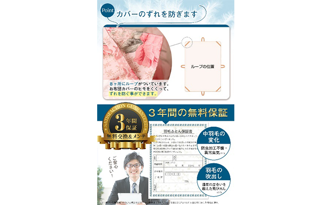 羽毛布団シングル二枚合わせ 合掛布団0.8kg/肌掛布団0.3kg オールシーズン対応 ネイビー 寝具 掛け布団 軽量 立体キルト 春 夏 秋 冬 