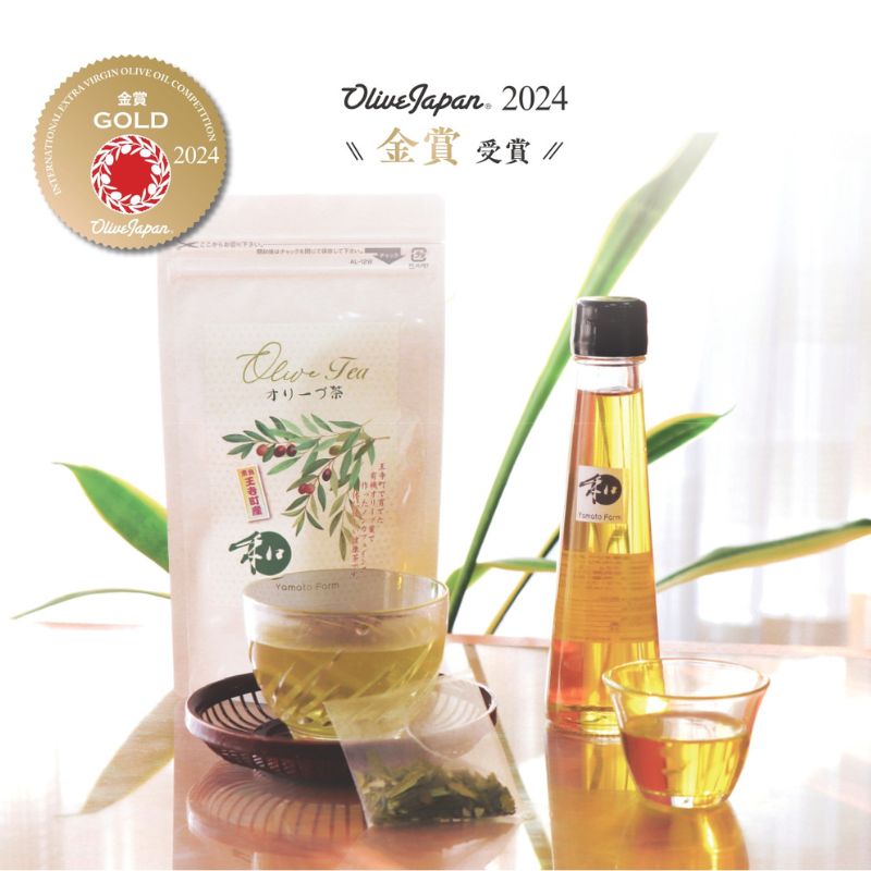 【Olive Japan 2024 金賞受賞】奈良県王寺町産オリーブオイル100ml＋オリーブティーセット