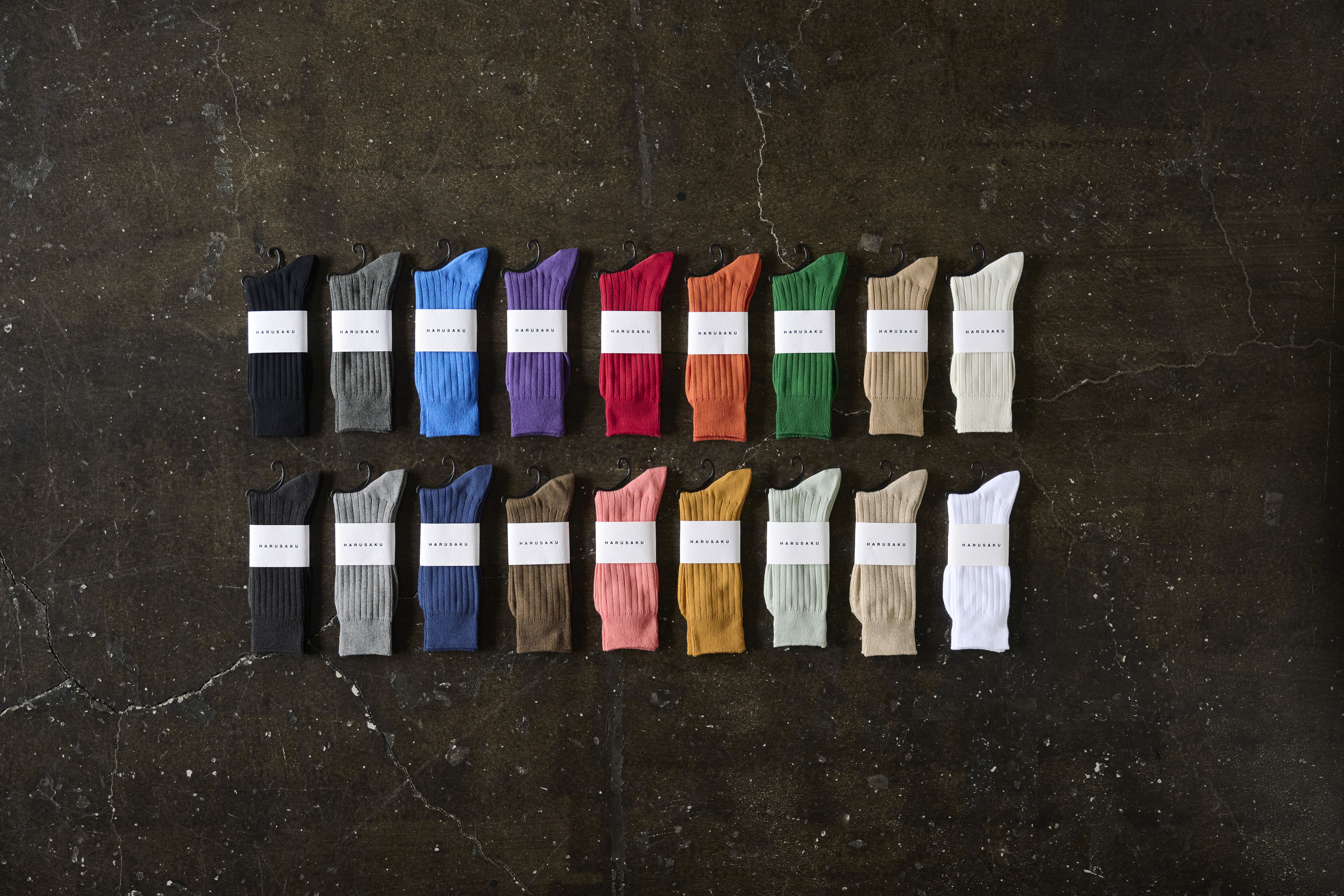 HARUSAKUハルサク リブソックス 3足 + ハンカチ 2枚 セット （23cm～25cm）///靴下 くつした くつ下 ソックス 足元 ビジネス シンプル カジュアル おしゃれ かわいい 消臭 履き心地 メンズ レディース 紳士 婦人 日常 通年 プレゼント 贈り物 日本製 奈良県 広陵町