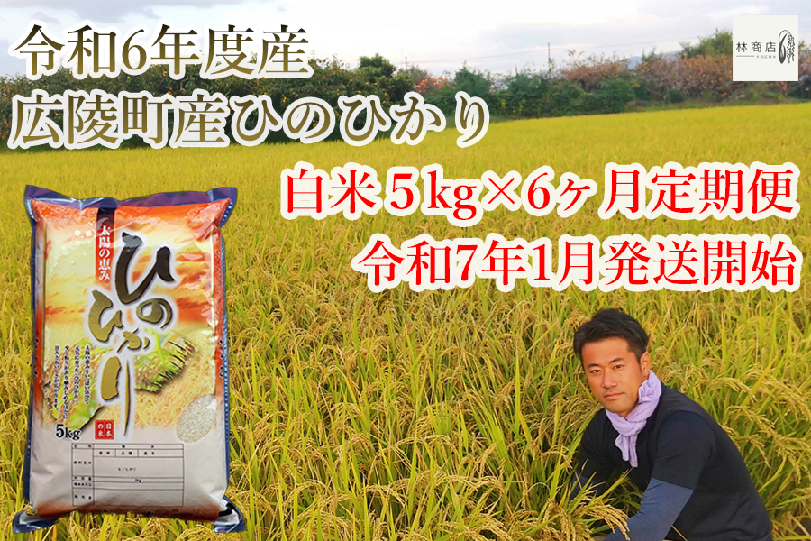 【定期便先行予約】【令和7年 1月〜6ヶ月定期便】　大和米　奈良県広陵町産ヒノヒカリ　白米5kg×６/// ひのひかり ヒノヒカリ ブランド米 大和米 白米 安心 安全 美味しい 人気 奈良県 広陵町