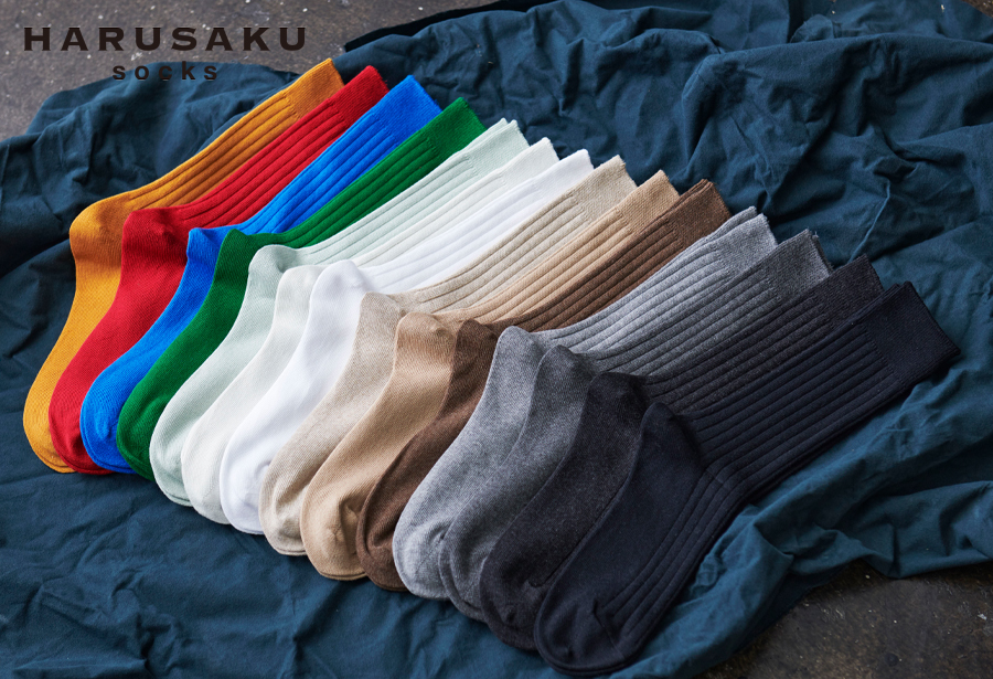 HARUSAKU プレーンリブソックス 5足セット （23cm〜25cm）／靴下 日本製 消臭ソックス おしゃれ ビジネス カジュアル / メンズ 紳士