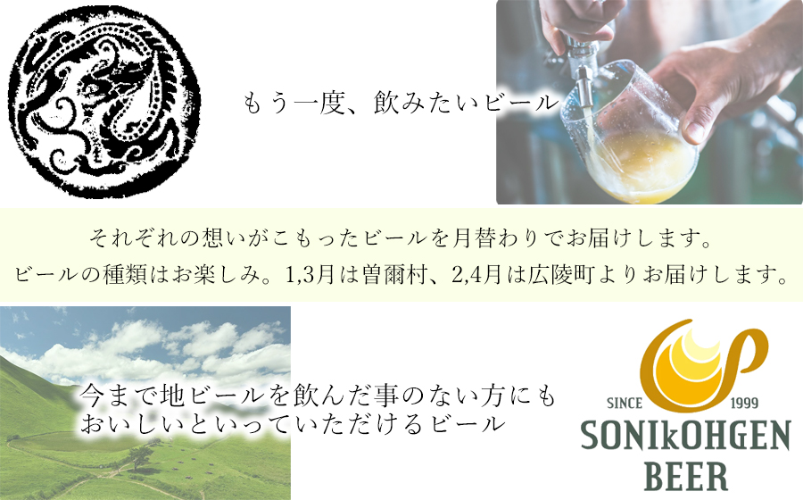 【広陵町×曽爾村連携返礼品】クラフトビール飲み比べセット 各月3種類以上6本×4ヶ月定期便 / クラフトビール 地ビール 奈良県 飲み比べ ブルワリー飲み比べ （1月発送開始）