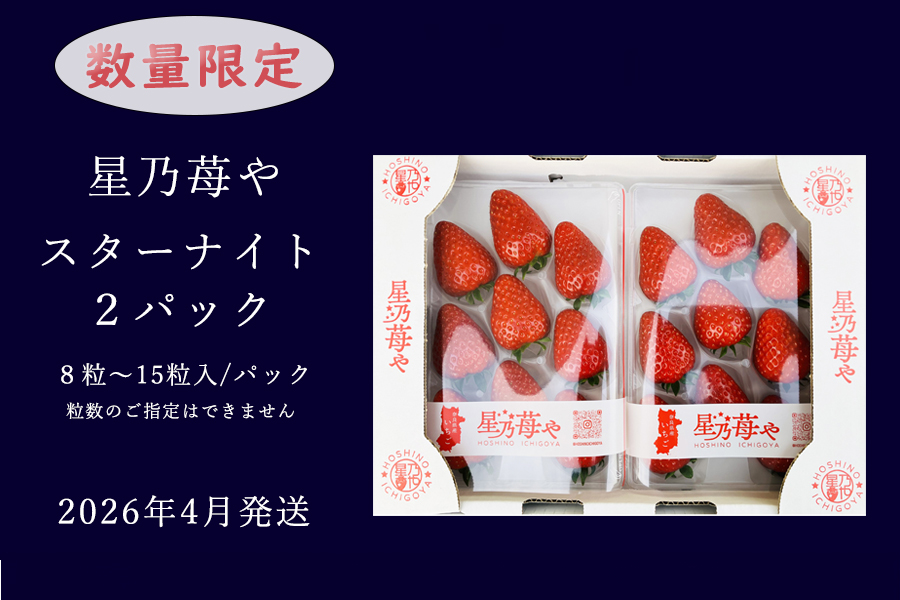 【先行予約】【スターナイト】2パック 2026年4月発送// 苺 いちご イチゴ ストロベリー スターナイト 奈良 奈良県 広陵町 生産者直送  直送 厳選 数量限定 旬 フルーツ 甘い 完熟 果物