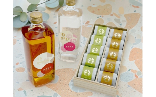 N356　紀州五代の夢想１０粒・原酒梅酒７２０ｍｌ・薔薇梅酒７２０ｍｌ