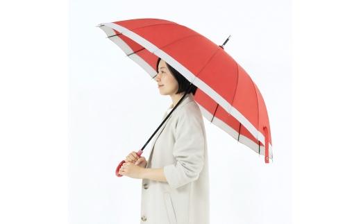 N163　紀州漆器アンブレラ『グラデ赤』１６本骨傘カバー付　ギフト箱入