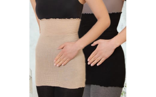 M206　シルク腹巻きブラックスキン