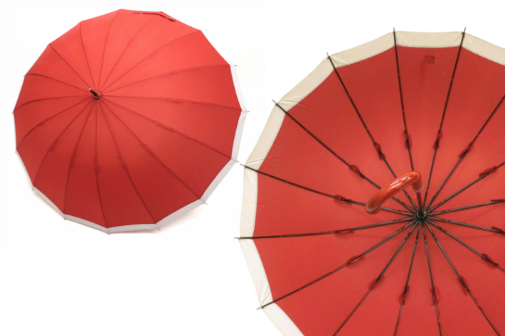 SALE／64%OFF】 No.404 高級織物傘灰赤系 上品な深みと可愛らしさを感じる晴雨兼用傘 雨具 雨傘 送料無料 山梨県