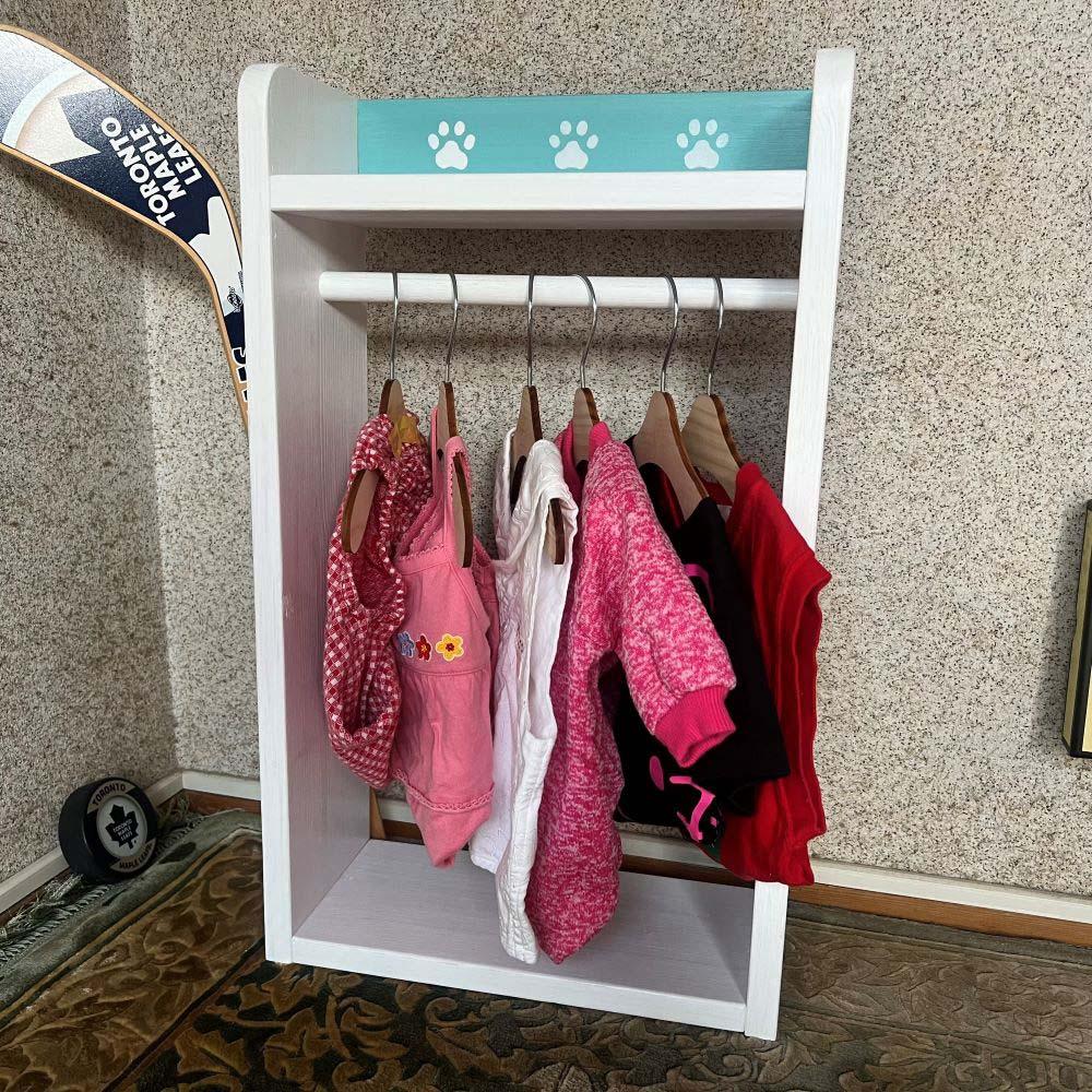 ペットハンガーラック （ホワイト×エメラルド）【肉球が可愛い】