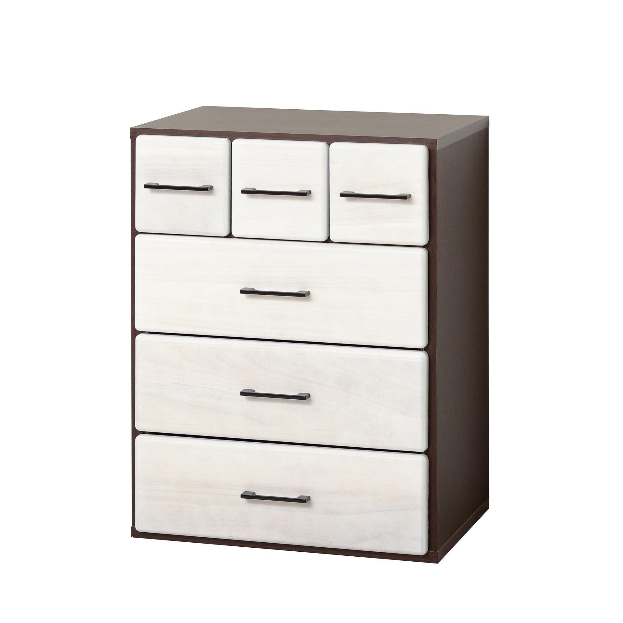 天然木自在チェスト6D 【ホワイト】