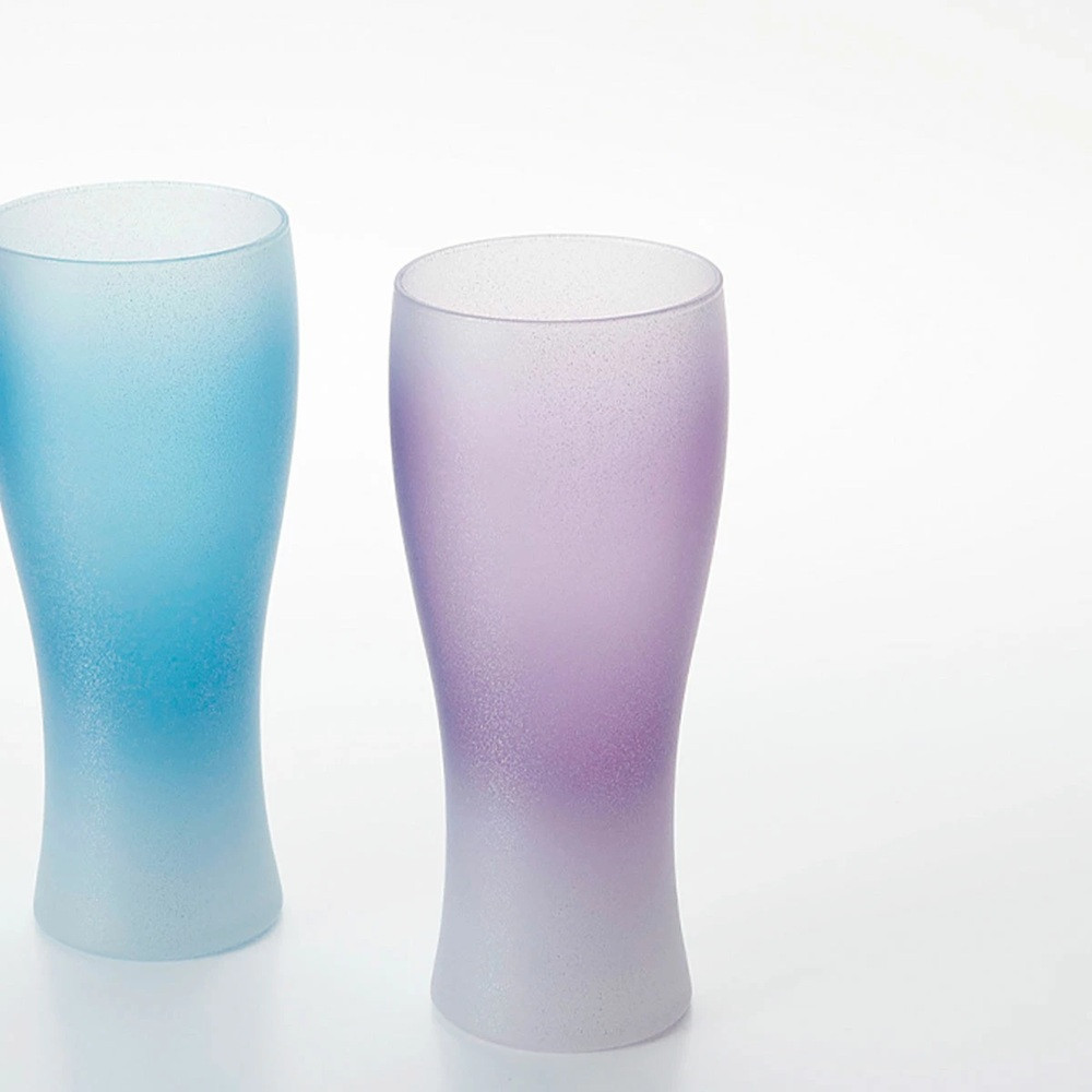 みよし漆器本舗 紀州塗り ぬりもん de Verre ビアグラス クールグラデーション 単品 ブルー 335ml