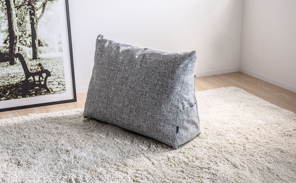 【グレー】布団収納カバー 三角形 幅67 × 奥行26 × 高さ50cm 布団収納 布団収納袋 布団収納クッション 背もたれ クッション クッションカバー ソファ生地 三角形 おしゃれ 布団 収納 掛け布団収納ケース  SNG104416701