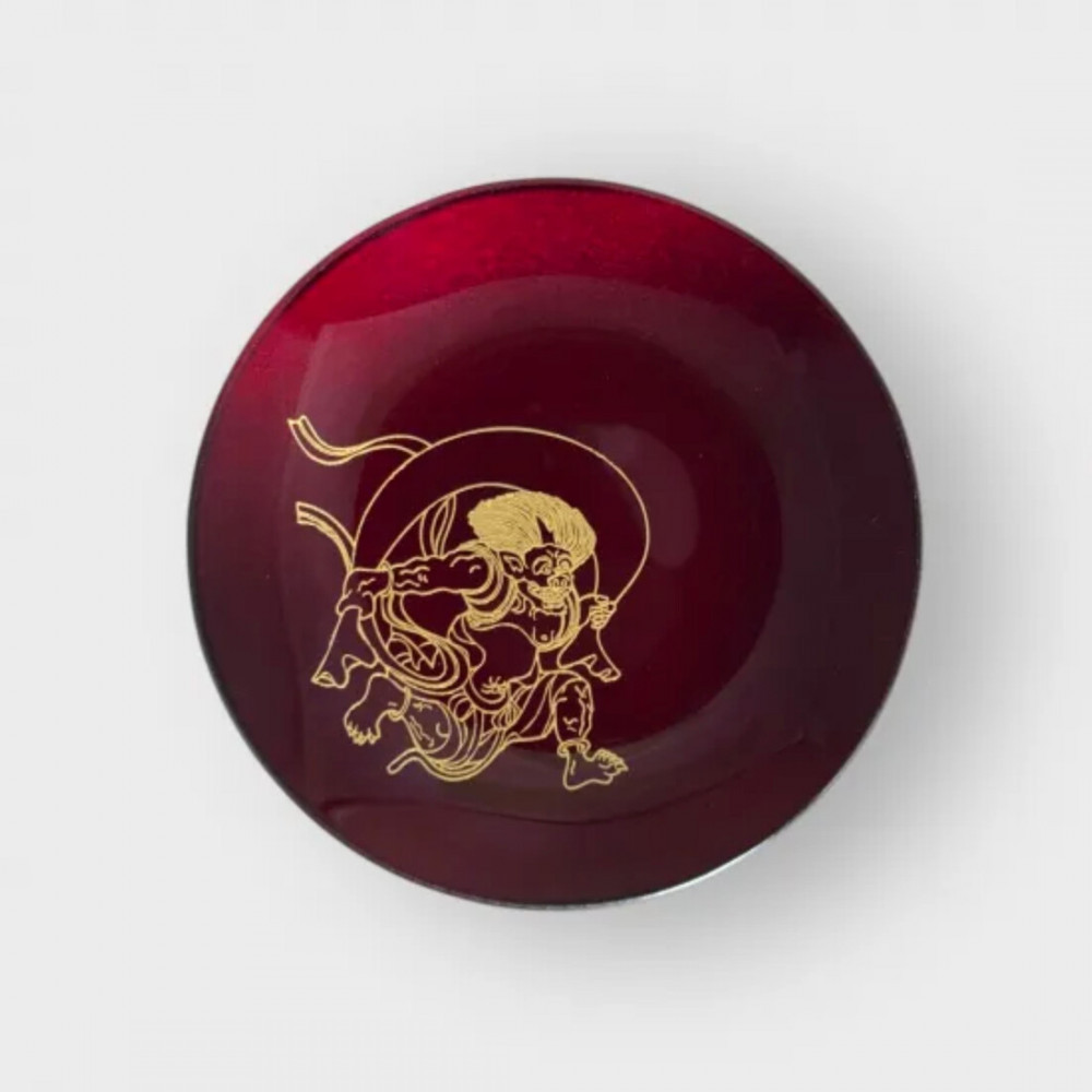 丸小皿 風神 赤溜 ［NF260］