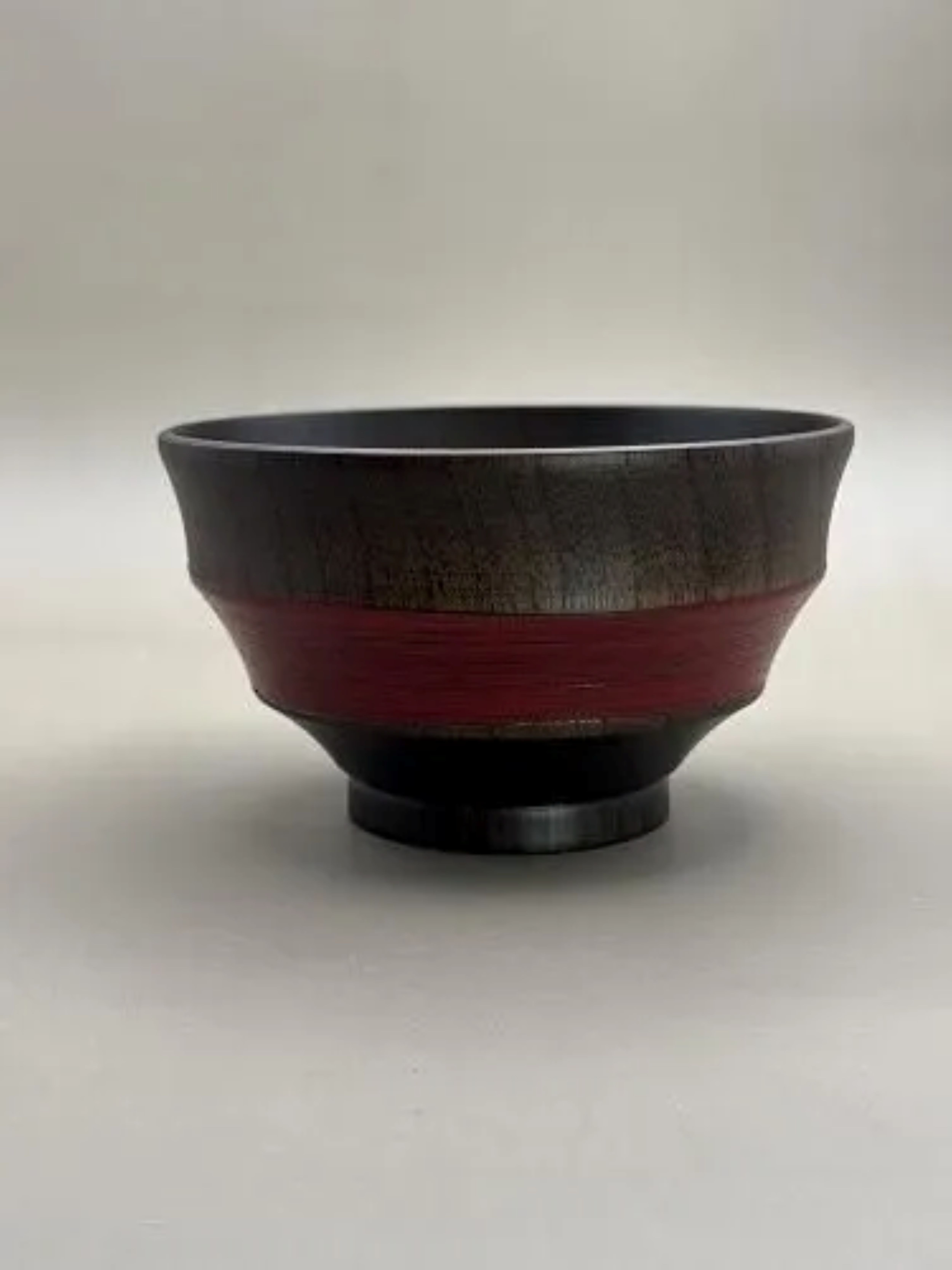 筋刷毛目椀 黒漆