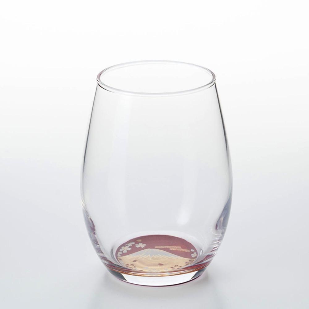 ぬりもん de Verre だるまグラス 蒔絵 富士山 赤