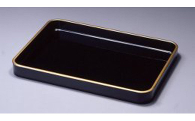 木製 漆塗 賞状盆 金縁付（尺六 約48.8cm）天然木 天然うるし 手塗［YS35］