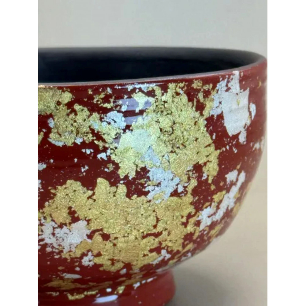 抹茶碗 本朱（金箔） ［NF276］