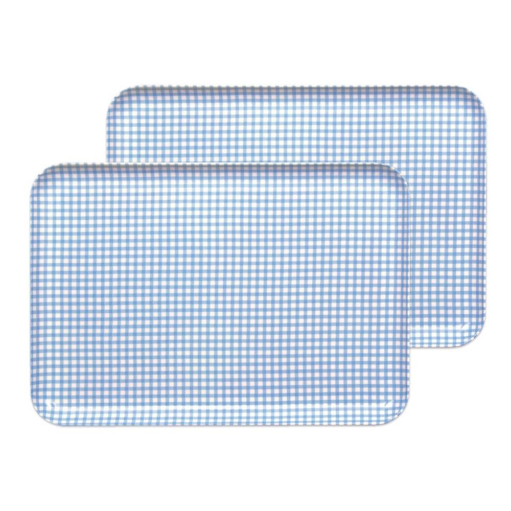 【ブルー2枚組】ST ランチョン トレー M 33cm チェック タツクラフト 【Tk71】