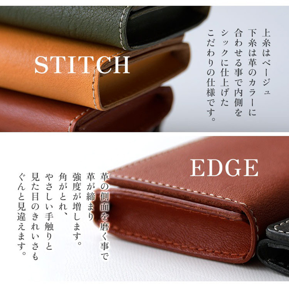 HIGHCAMP 本革名刺入れ カードケース 赤茶 ギフトBOX付き