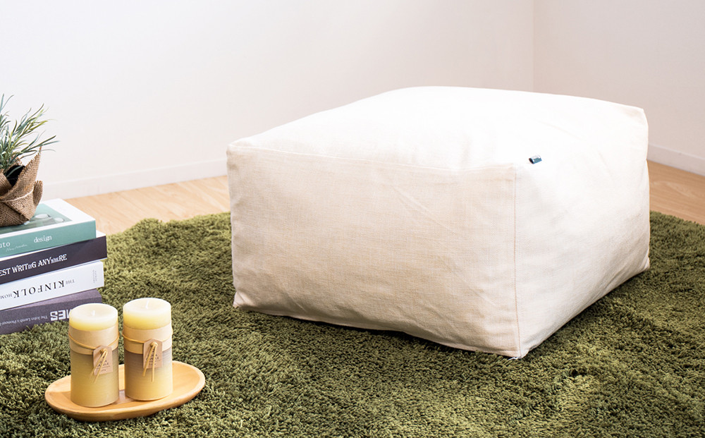 【ベージュ】布団収納カバー 四角形 幅55 × 奥行55 × 高さ30cm 布団収納 布団収納袋 布団収納クッション 背もたれ クッション クッションカバー ソファ生地 四角形 おしゃれ 布団 収納 掛け布団収納ケース  SNG104416802