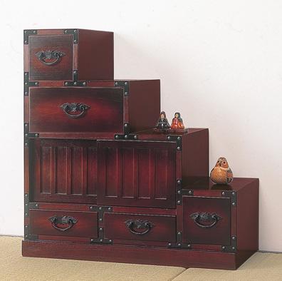 民芸調 階段箪笥 右下がり