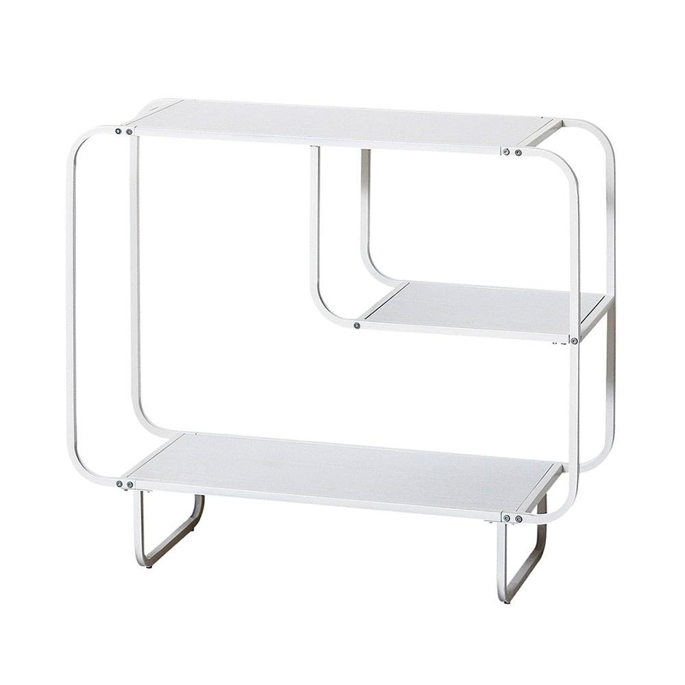 オープンラック 約幅91.5×奥行33×高さ80.5cm 白木目 ディスプレイラック ショップ家具 アイアン オープン AKU1044114